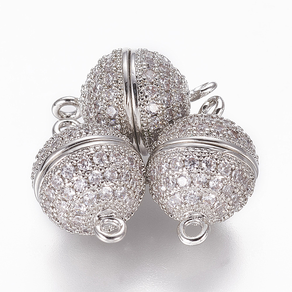 PandaHall Brass Micro Pave Cubic Zirconia Magnetic Clasps, Round, Clear, Platinum, 15~15.5x10mm, Hole: 1.4mm, 1pc/set Brass+Cubic Zirconia...
PandaHall Brass Micro Pave Cubic Zirconia Magnetic Clasps, Round, Clear, Platinum, 15~15.5x10mm, Hole: 1.4mm, 1pc/set Brass+Cubic Zirconia...