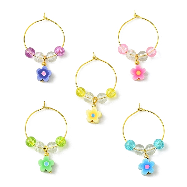 PandaHall Handmade Polymer Clay Flower Wine Glass Charms, with Glass Beads and Brass Wine Glass Charm Rings, Mixed Color, 44mm Brass Flower..., Multicolor
PandaHall Handmade Polymer Clay Flower Wine Glass Charms, with Glass Beads and Brass Wine Glass Charm Rings, Mixed Color, 44mm Brass Flower..., Multicolor