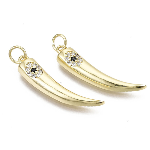 PandaHall Brass Micro Pave Cubic Zirconia Pendants, with Jump Ring, Nickel Free, Pepper, Real 16K Gold Plated, 26x6.5x3mm, Jump Ring: 5x1mm...
PandaHall Brass Micro Pave Cubic Zirconia Pendants, with Jump Ring, Nickel Free, Pepper, Real 16K Gold Plated, 26x6.5x3mm, Jump Ring: 5x1mm...