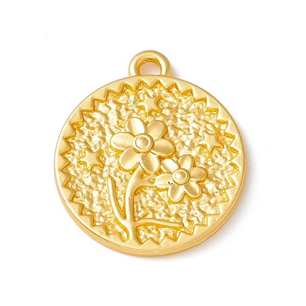 PandaHall Alloy Pendants, Flat Round with Flower & Star, Matte Gold Color, 20x18x2mm, Hole: 1.5mm Alloy Flat Round
PandaHall Alloy Pendants, Flat Round with Flower & Star, Matte Gold Color, 20x18x2mm, Hole: 1.5mm Alloy Flat Round