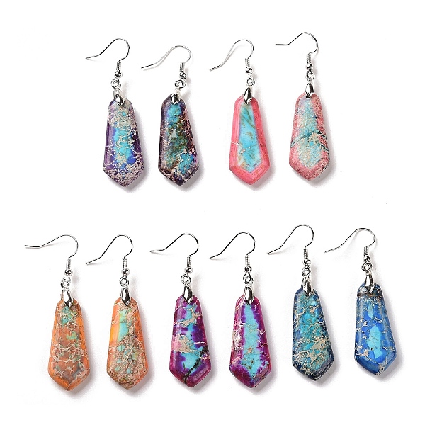 PandaHall Natural Regalite/Imperial Jasper/Sea Sediment Jasper Dangle Earrings, with Brass Earring Hooks, Dyed, Hexagon, Platinum, Mixed..., Multicolor
PandaHall Natural Regalite/Imperial Jasper/Sea Sediment Jasper Dangle Earrings, with Brass Earring Hooks, Dyed, Hexagon, Platinum, Mixed..., Multicolor