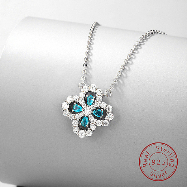 PandaHall Rhodium Plated Sterling Silver Clover Pendant Necklaces, with Cubic Zirconia, Platinum, 15.75 inch(40cm) Sterling Silver Clover
PandaHall Rhodium Plated Sterling Silver Clover Pendant Necklaces, with Cubic Zirconia, Platinum, 15.75 inch(40cm) Sterling Silver Clover