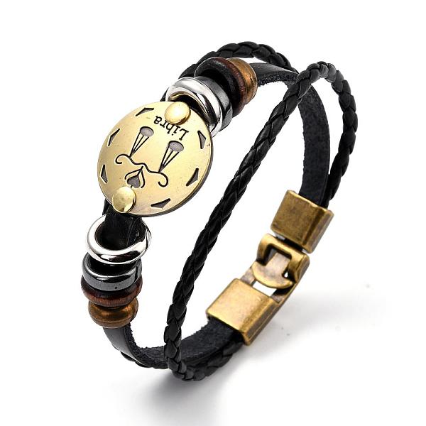 PandaHall Braided Leather Cord Retro Multi-strand Bracelets, with Wood Beads, Hematite Beads and Alloy Findings, Flat Round, Antique Bronze..., Black
PandaHall Braided Leather Cord Retro Multi-strand Bracelets, with Wood Beads, Hematite Beads and Alloy Findings, Flat Round, Antique Bronze..., Black