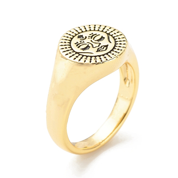 PandaHall Brass Signet Ring for Women, Golden, Face Pattern, 3.5~12.5mm, US Size 6 1/4(16.7mm) Brass Body
PandaHall Brass Signet Ring for Women, Golden, Face Pattern, 3.5~12.5mm, US Size 6 1/4(16.7mm) Brass Body