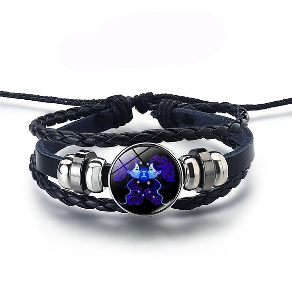 PandaHall Alloy Braided Bead Bracelets, Leather Multi-Strand Bracelet, Glass Constellation Bracelet, Gemini, 7-7/8 inch(20cm) Leather Gemini..., Blue
PandaHall Alloy Braided Bead Bracelets, Leather Multi-Strand Bracelet, Glass Constellation Bracelet, Gemini, 7-7/8 inch(20cm) Leather Gemini..., Blue