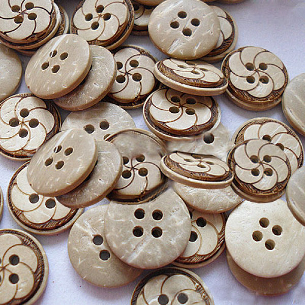 PandaHall Carved Round 4-hole Sewing Button, Coconut Button, Khaki, 11mm in diameter Coconut Yellow
PandaHall Carved Round 4-hole Sewing Button, Coconut Button, Khaki, 11mm in diameter Coconut Yellow