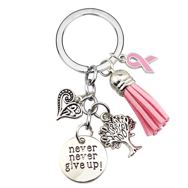 PandaHall October Breast Cancer Pink Awareness Ribbon Alloy Pendant Keychain for Woman, with Tassel, Flat Round/Tree of Life/Heart, Antique...
PandaHall October Breast Cancer Pink Awareness Ribbon Alloy Pendant Keychain for Woman, with Tassel, Flat Round/Tree of Life/Heart, Antique...