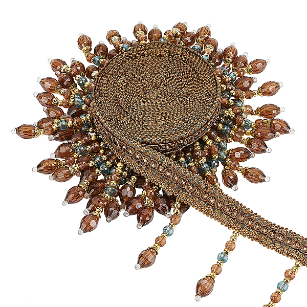 PandaHall WADORN 5.9M Polyester Fringe Lace Ribbon, with Plastic Beads Tassel Trimming, for Curtain Home Decoration, Peru, 4 inch(100mm)..., Brown
PandaHall WADORN 5.9M Polyester Fringe Lace Ribbon, with Plastic Beads Tassel Trimming, for Curtain Home Decoration, Peru, 4 inch(100mm)..., Brown