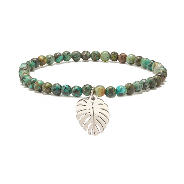 PandaHall Natural Australian Turquoise(Jasper) Round Beaded Stretch Bracelet with Leaf Charm, Gemstone Jewelry for Women, Inner Diameter...
PandaHall Natural Australian Turquoise(Jasper) Round Beaded Stretch Bracelet with Leaf Charm, Gemstone Jewelry for Women, Inner Diameter...