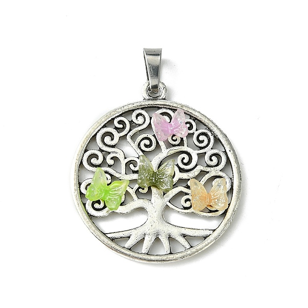 PandaHall Antique Silver Tone Alloy Pendants, Tree of Life Charms with Resin Butterfly Cabochons and 304 Stainless Steel Snap on Bails...
PandaHall Antique Silver Tone Alloy Pendants, Tree of Life Charms with Resin Butterfly Cabochons and 304 Stainless Steel Snap on Bails...
