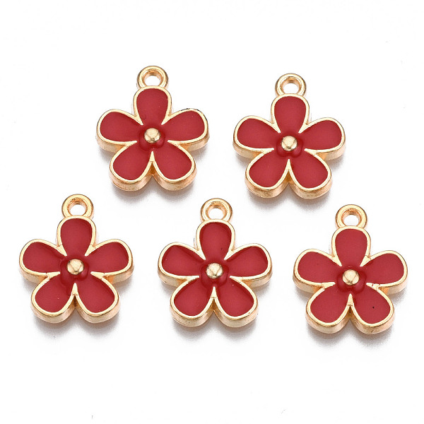 PandaHall Alloy Enamel Pendants, Cadmium Free & Lead Free, Light Gold, Flower, FireBrick, 15.5x13x2.5mm, Hole: 1.4mm Alloy+Enamel Flower Red
PandaHall Alloy Enamel Pendants, Cadmium Free & Lead Free, Light Gold, Flower, FireBrick, 15.5x13x2.5mm, Hole: 1.4mm Alloy+Enamel Flower Red
