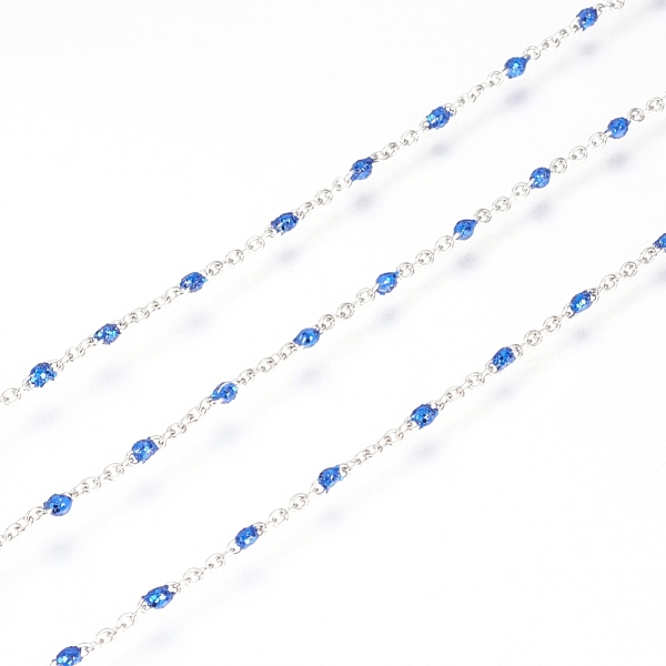 PandaHall 304 Stainless Steel Handmade Beaded Chain, Cable Chains, with Enamel and Glitter Powder, Soldered, with Spool, Flat Oval, Blue...
PandaHall 304 Stainless Steel Handmade Beaded Chain, Cable Chains, with Enamel and Glitter Powder, Soldered, with Spool, Flat Oval, Blue...