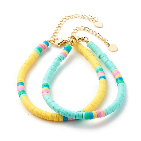 PandaHall Handmade Polymer Clay Heishi Beaded Bracelets Set with Tiny Heart Charm for Women, Mixed Color, 7-1/8 inch(18cm), 2pcs/set Polymer..., Multicolor
PandaHall Handmade Polymer Clay Heishi Beaded Bracelets Set with Tiny Heart Charm for Women, Mixed Color, 7-1/8 inch(18cm), 2pcs/set Polymer..., Multicolor