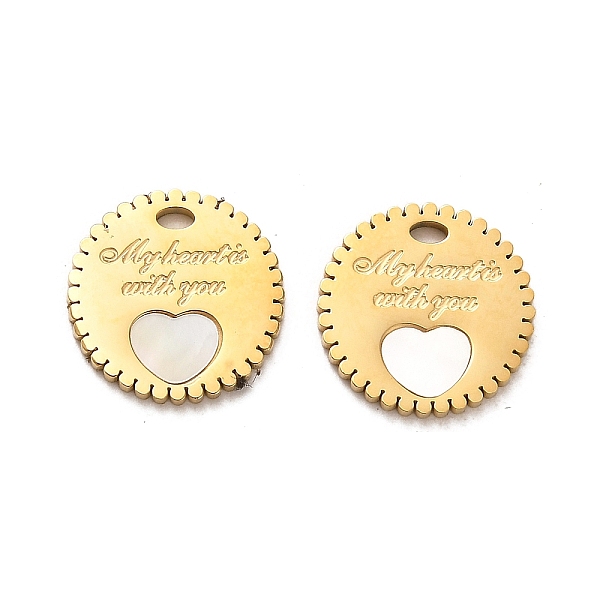 PandaHall 304 Stainless Steel Flat Round Charms with Heart Shell, Real 14K Gold Plated, White, 15x1.5mm, Hole: 2x1.5mm Shell Flat Round...
PandaHall 304 Stainless Steel Flat Round Charms with Heart Shell, Real 14K Gold Plated, White, 15x1.5mm, Hole: 2x1.5mm Shell Flat Round...