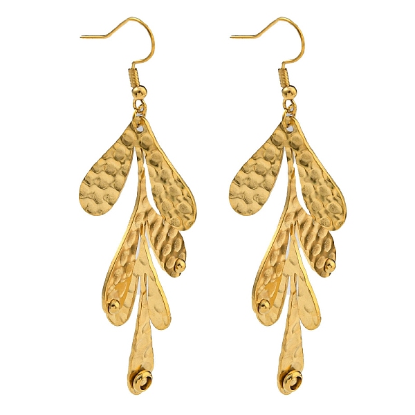 PandaHall Ion Plating(IP) 304 Stainless Steel Earrings for Women, Leaf, Real 18K Gold Plated, 83x26.5mm 304 Stainless Steel Leaf
PandaHall Ion Plating(IP) 304 Stainless Steel Earrings for Women, Leaf, Real 18K Gold Plated, 83x26.5mm 304 Stainless Steel Leaf