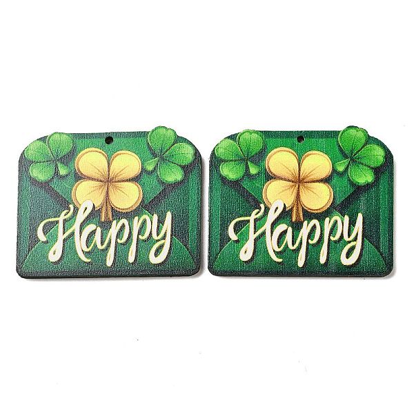 PandaHall Saint Patrick's Day Single Face Printed Wood Pendants, Envelope Charms with Clover, Green, 41x49x2.5mm, Hole: 2mm Wood Envelope...
PandaHall Saint Patrick's Day Single Face Printed Wood Pendants, Envelope Charms with Clover, Green, 41x49x2.5mm, Hole: 2mm Wood Envelope...
