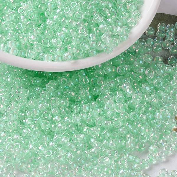 PandaHall MIYUKI Round Rocailles Beads, Japanese Seed Beads, 8/0, (RR271) Light Mint Green Lined Crystal AB, 3mm, Hole: 1mm, about...
PandaHall MIYUKI Round Rocailles Beads, Japanese Seed Beads, 8/0, (RR271) Light Mint Green Lined Crystal AB, 3mm, Hole: 1mm, about...