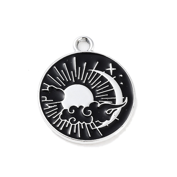 PandaHall Alloy Enamel Pendants, Flat Round Charm, Platinum, Black, Sun, 22x19x1.3mm, Hole: 2mm Alloy+Enamel Sun
PandaHall Alloy Enamel Pendants, Flat Round Charm, Platinum, Black, Sun, 22x19x1.3mm, Hole: 2mm Alloy+Enamel Sun