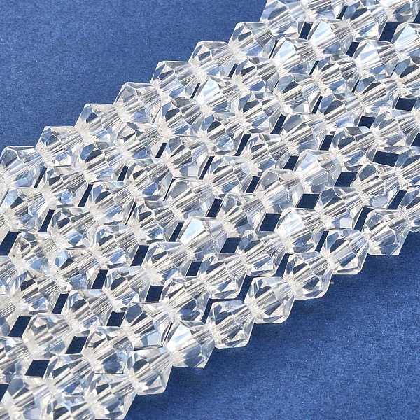 PandaHall Glass Beads Strands, Pearl Luster Plated, Faceted, Bicone, Clear, about 6mm in diameter, hole: 1mm, 46pcs/strand, 10.63 inch Glass...
PandaHall Glass Beads Strands, Pearl Luster Plated, Faceted, Bicone, Clear, about 6mm in diameter, hole: 1mm, 46pcs/strand, 10.63 inch Glass...