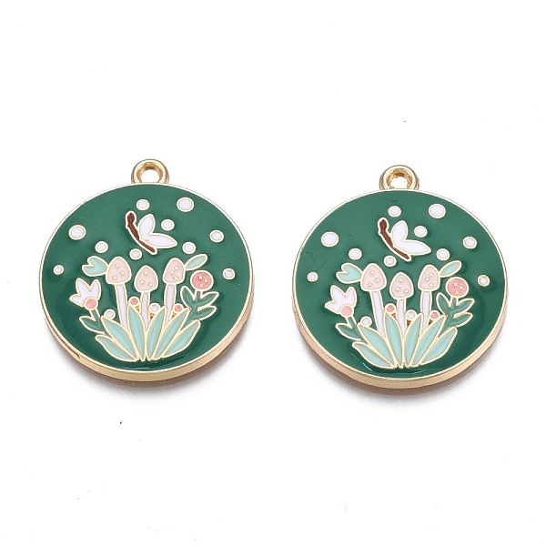 PandaHall Rack Plating Alloy Enamel Pendants, Cadmium Free & Nickel Free & Lead Free, Light Gold, Flat Round with Flower, Sea Green...
PandaHall Rack Plating Alloy Enamel Pendants, Cadmium Free & Nickel Free & Lead Free, Light Gold, Flat Round with Flower, Sea Green...