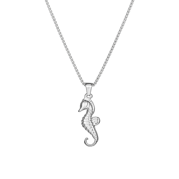 PandaHall Seahorse Pendant Necklaces, Titanium Box Chain Necklaces for Unisex Titanium Steel
PandaHall Seahorse Pendant Necklaces, Titanium Box Chain Necklaces for Unisex Titanium Steel