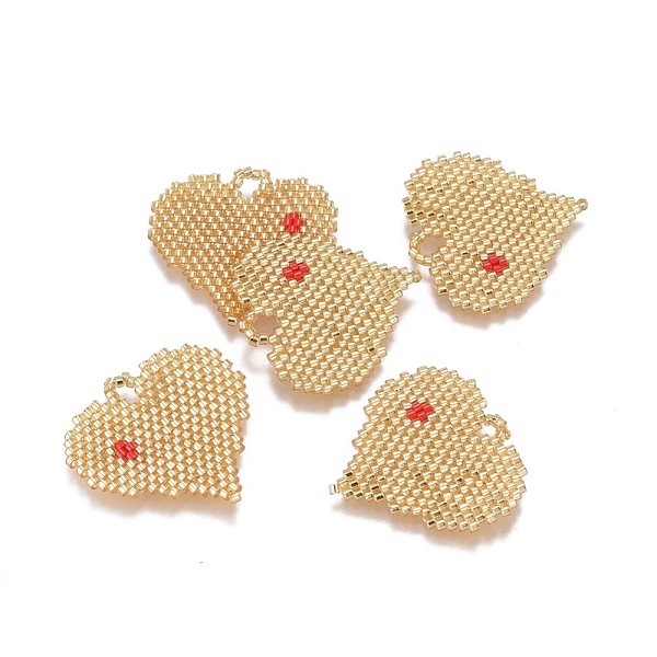 PandaHall Handmade Japanese Seed Beads Pendants, with Japan Import Thread, Loom Pattern, Heart, Goldenrod, 29~30x30x2mm, Hole: 3mm Glass..., Gold
PandaHall Handmade Japanese Seed Beads Pendants, with Japan Import Thread, Loom Pattern, Heart, Goldenrod, 29~30x30x2mm, Hole: 3mm Glass..., Gold