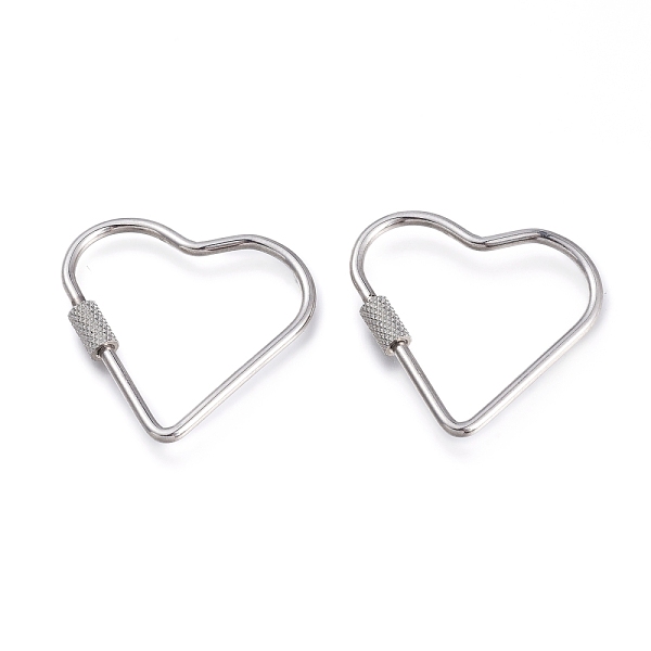 PandaHall 304 Stainless Steel Screw Carabiner Lock Charms, for Necklaces Making, Heart, Stainless Steel Color, 34x34x4mm, Screw: 7x4mm 304...
PandaHall 304 Stainless Steel Screw Carabiner Lock Charms, for Necklaces Making, Heart, Stainless Steel Color, 34x34x4mm, Screw: 7x4mm 304...