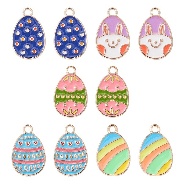 PandaHall 10Pcs 5 Style Zinc Alloy Enamel Pendants, Light Gold, for Easter, Egg, Mixed Color, 22x14.5x1.5mm, Hole: 2.4mm, 2pcs/style..., Multicolor
PandaHall 10Pcs 5 Style Zinc Alloy Enamel Pendants, Light Gold, for Easter, Egg, Mixed Color, 22x14.5x1.5mm, Hole: 2.4mm, 2pcs/style..., Multicolor
