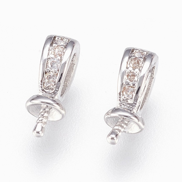 PandaHall Brass Cup Pearl Peg Bails Pin Pendants, For Half Drilled Beads, with Cubic Zirconia, Lead Free & Cadmium Free & Nickel Free..., Clear
PandaHall Brass Cup Pearl Peg Bails Pin Pendants, For Half Drilled Beads, with Cubic Zirconia, Lead Free & Cadmium Free & Nickel Free..., Clear