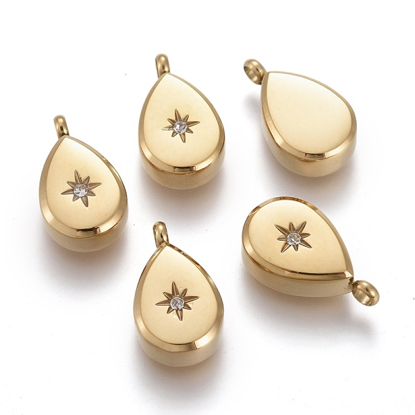 PandaHall 316 Surgical Stainless Steel Pendants, with Crystal Rhinestone, Teardrop with Star, Golden, 13.5x8.5x4mm, Hole: 1mm Stainless..., Clear
PandaHall 316 Surgical Stainless Steel Pendants, with Crystal Rhinestone, Teardrop with Star, Golden, 13.5x8.5x4mm, Hole: 1mm Stainless..., Clear