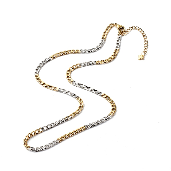 PandaHall Two Tone 304 Stainless Steel Curb Chain Necklaces, with Brass Chain Extender, Golden & Stainless Steel Color, 44.5cm 304 Stainless...
PandaHall Two Tone 304 Stainless Steel Curb Chain Necklaces, with Brass Chain Extender, Golden & Stainless Steel Color, 44.5cm 304 Stainless...