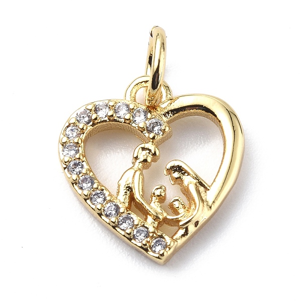 PandaHall Brass Micro Pave Cubic Zirconia Charms, with Jump Ring, Heart with Family Charms, Real 18K Gold Plated, 13x11.5x2mm, Hole: 3.2mm..., Clear
PandaHall Brass Micro Pave Cubic Zirconia Charms, with Jump Ring, Heart with Family Charms, Real 18K Gold Plated, 13x11.5x2mm, Hole: 3.2mm..., Clear