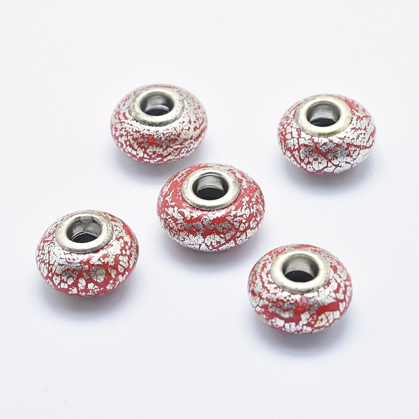 PandaHall Handmade Polymer Clay European Beads, with Silver Color Plated Brass Cores, Large Hole Beads, Rondelle, Red, 13~16x8~11mm, Hole...
PandaHall Handmade Polymer Clay European Beads, with Silver Color Plated Brass Cores, Large Hole Beads, Rondelle, Red, 13~16x8~11mm, Hole...