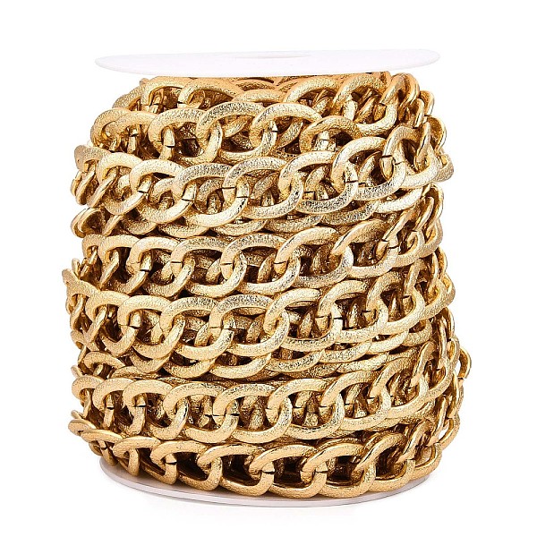 PandaHall Aluminium Textured Curb Chains, Unwelded, with Spool, Golden, 20.5x16x2mm, about 32.81 Feet(10m)/Roll Aluminum
PandaHall Aluminium Textured Curb Chains, Unwelded, with Spool, Golden, 20.5x16x2mm, about 32.81 Feet(10m)/Roll Aluminum