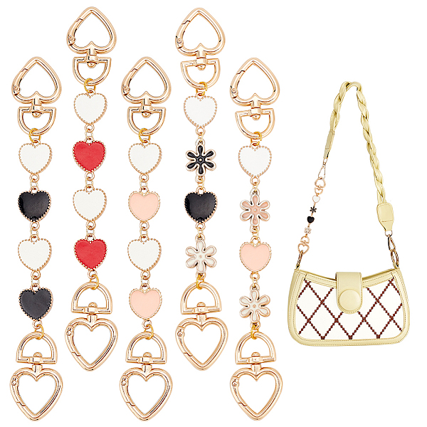 PandaHall WADORN 5Pcs 5 Style Heart Enamel Link Purse Strap Extenders, with Zinc Alloy Spring Gate Rings, Mixed Color, 19~19.5cm, 1pc/style..., Multicolor
PandaHall WADORN 5Pcs 5 Style Heart Enamel Link Purse Strap Extenders, with Zinc Alloy Spring Gate Rings, Mixed Color, 19~19.5cm, 1pc/style..., Multicolor