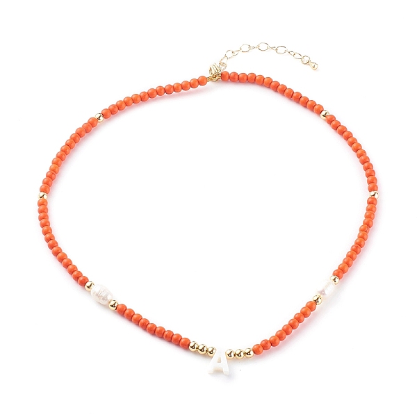 PandaHall Natural Shell Initial Pendant Necklaces, with Synthetic Turquoise Beads and Natural Pearl Beads, Letter A, Golden, Orange Red...
PandaHall Natural Shell Initial Pendant Necklaces, with Synthetic Turquoise Beads and Natural Pearl Beads, Letter A, Golden, Orange Red...