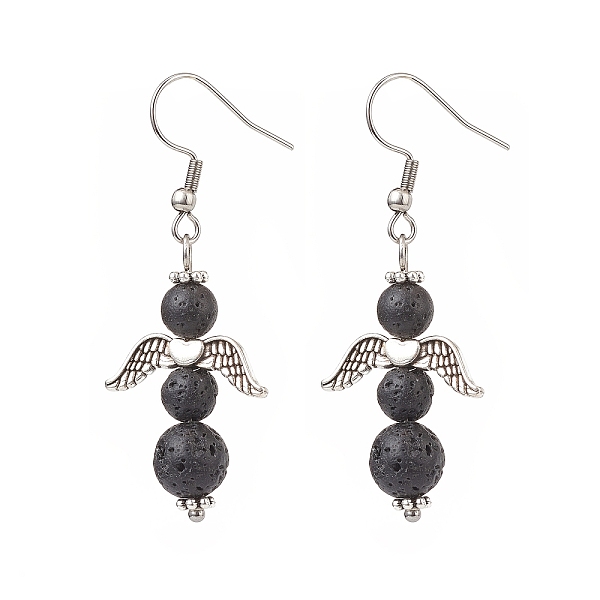 PandaHall Natural Lava Rock Fairy Dangle Earrings, Alloy Drop Earrings for Women, Antique Silver, 51mm, Pin: 0.9mm Lava Rock
PandaHall Natural Lava Rock Fairy Dangle Earrings, Alloy Drop Earrings for Women, Antique Silver, 51mm, Pin: 0.9mm Lava Rock
