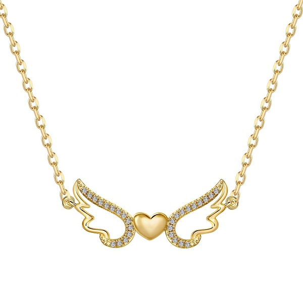 PandaHall 925 Sterling Silver Pendant Necklaces, Micro Pave Clear Cubic Zirconia, Heart with Wing, Real 18K Gold Plated, 15.94 inch(40.5cm)...
PandaHall 925 Sterling Silver Pendant Necklaces, Micro Pave Clear Cubic Zirconia, Heart with Wing, Real 18K Gold Plated, 15.94 inch(40.5cm)...
