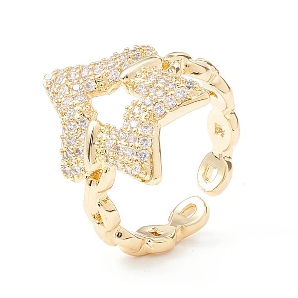 PandaHall Clear Cubic Zirconia Open Star Cuff Ring, Exquisite Brass Open Ring for Women, Cadmium Free & Lead Free, Real 18K Gold Plated, US...
PandaHall Clear Cubic Zirconia Open Star Cuff Ring, Exquisite Brass Open Ring for Women, Cadmium Free & Lead Free, Real 18K Gold Plated, US...