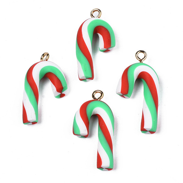 PandaHall Handmade Polymer Clay Pendants, with Light Gold Iron Loop, Candy Cane, for Christmas, Light Green, 26.5~29x13.5~14x5mm, Hole: 2mm...
PandaHall Handmade Polymer Clay Pendants, with Light Gold Iron Loop, Candy Cane, for Christmas, Light Green, 26.5~29x13.5~14x5mm, Hole: 2mm...