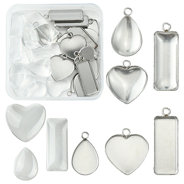 PandaHall 15Pcs 3 Styles 304 Stainless Steel Pendant Cabochon Settings, with 15Pcs 3 Styles Transparent Glass Cabochons, Stainless Steel...
PandaHall 15Pcs 3 Styles 304 Stainless Steel Pendant Cabochon Settings, with 15Pcs 3 Styles Transparent Glass Cabochons, Stainless Steel...