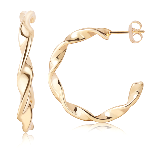 PandaHall Titanium Steel Round Twist Stud Earrings Women, Golden, 29x26x3mm, Pin: 0.7mm Titanium Steel Round
PandaHall Titanium Steel Round Twist Stud Earrings Women, Golden, 29x26x3mm, Pin: 0.7mm Titanium Steel Round
