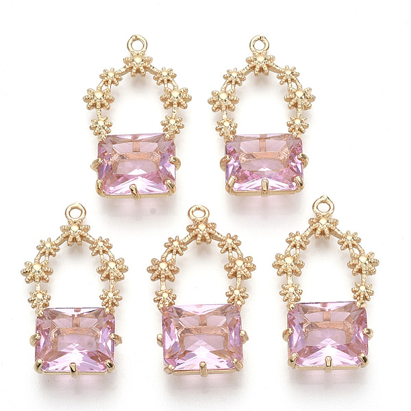 PandaHall Golden Tone Brass Pendants, with Faceted Glass, Pearl Pink, 28~30x16~18x6.5mm, Hole: 1.6mm Brass+Glass Others Pink
PandaHall Golden Tone Brass Pendants, with Faceted Glass, Pearl Pink, 28~30x16~18x6.5mm, Hole: 1.6mm Brass+Glass Others Pink