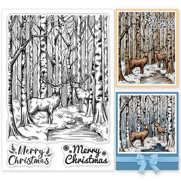 PandaHall GLOBLELAND Christmas Forest Background Clear Stamps Deer in The Forest Silicone Clear Stamp Seals for Cards Making DIY...
PandaHall GLOBLELAND Christmas Forest Background Clear Stamps Deer in The Forest Silicone Clear Stamp Seals for Cards Making DIY...