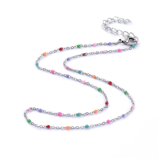 PandaHall 304 Stainless Steel Jewelry Sets, Enamel Link Chain Necklaces & Bracelets, with Lobster Claw Clasps and Iron Extender Chain...
PandaHall 304 Stainless Steel Jewelry Sets, Enamel Link Chain Necklaces & Bracelets, with Lobster Claw Clasps and Iron Extender Chain...