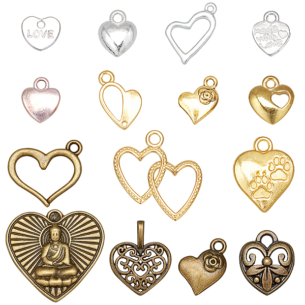 PandaHall SUPERFINDINGS Tibetan Style Alloy Pendants, Heart, Mixed Color, 150pcs/box Alloy Heart
PandaHall SUPERFINDINGS Tibetan Style Alloy Pendants, Heart, Mixed Color, 150pcs/box Alloy Heart