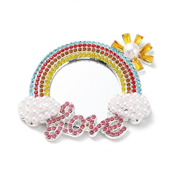 PandaHall Pearl Rhinestone Rainbow Makeup Mirror, with Alloy Findings, for Woman Mobile Phone Case Accessories, Platinum, 50x54.5x8mm Alloy...
PandaHall Pearl Rhinestone Rainbow Makeup Mirror, with Alloy Findings, for Woman Mobile Phone Case Accessories, Platinum, 50x54.5x8mm Alloy...