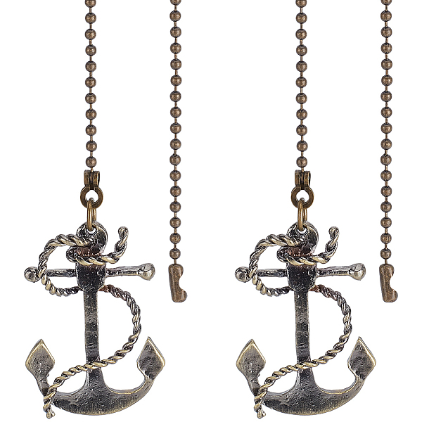 PandaHall Alloy Ceiling Fan Pull Chain Extenders, Anchor Pendant Decorations, with Iron Ball Chains, Antique Bronze, 380x3mm Alloy Anchor &...
PandaHall Alloy Ceiling Fan Pull Chain Extenders, Anchor Pendant Decorations, with Iron Ball Chains, Antique Bronze, 380x3mm Alloy Anchor &...