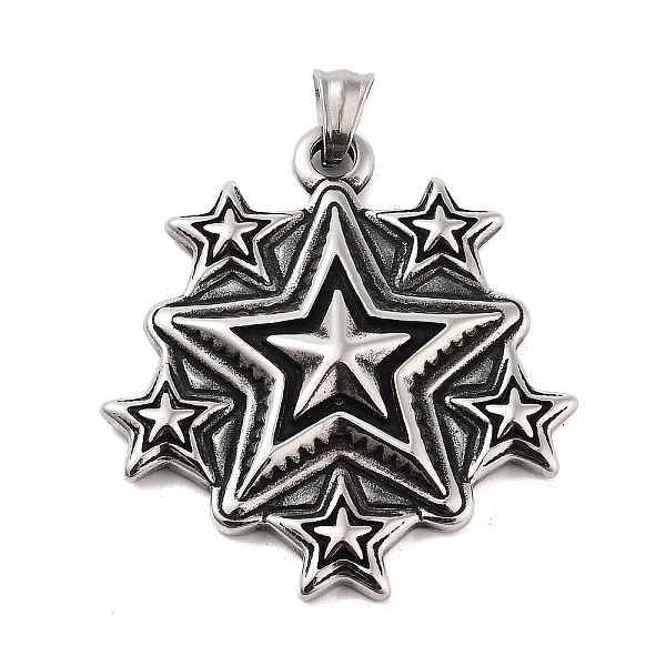 PandaHall Retro 304 Stainless Steel Pendants, Star Charm, Antique Silver, 50.5x44x6mm, Hole: 5.5x8mm 304 Stainless Steel Star
PandaHall Retro 304 Stainless Steel Pendants, Star Charm, Antique Silver, 50.5x44x6mm, Hole: 5.5x8mm 304 Stainless Steel Star