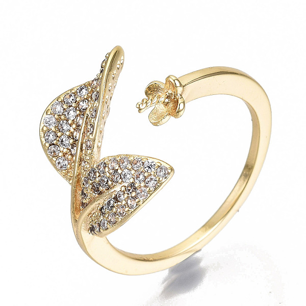 PandaHall Brass Micro Cubic Zirconia Cuff Finger Ring Settings, For Half Drilled Beads, Nickel Free, Mermaid Fishtail, Clear, Real 18K Gold...
PandaHall Brass Micro Cubic Zirconia Cuff Finger Ring Settings, For Half Drilled Beads, Nickel Free, Mermaid Fishtail, Clear, Real 18K Gold...